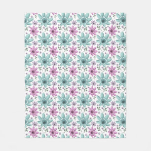 Cobertor De Velo Padrão Floral Pastel Sem Costura