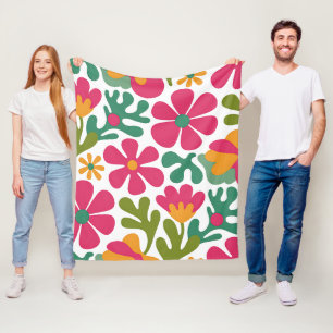 Cobertor De Velo Padrão Floral Retro Rosa Groovy Sem Costura