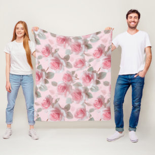 Cobertor De Velo Padrão Floral Rosa Bebê Feminino Branco
