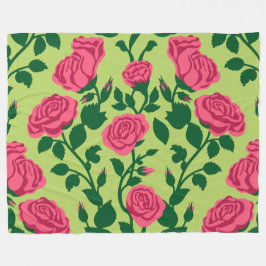 Cobertor De Velo Padrão Floral Rosa Rosa