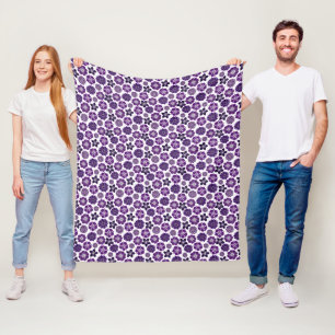 Cobertor De Velo Padrão Floral Roxo Elegante
