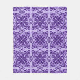 Cobertor De Velo Padrão Floral Roxo Geométrico Elegante