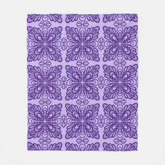 Cobertor De Velo Padrão Floral Roxo Geométrico Elegante