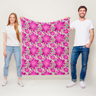 Cobertor De Velo Padrão Floral Seamless Rosa Quente