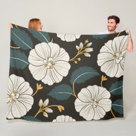 Cobertor De Velo Padrão Floral Sofisticado com Brilhos Brancos