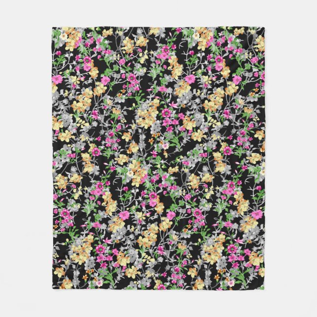 Cobertor De Velo padrão floral uniforme de aquarela (Frente)