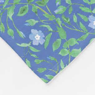 Cobertor De Velo Padrão Floral Verde Azul no estilo do país