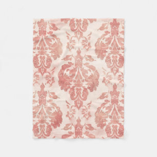 Cobertor De Velo Padrão Floral Vintage de Aquarela em Tons de Rosad