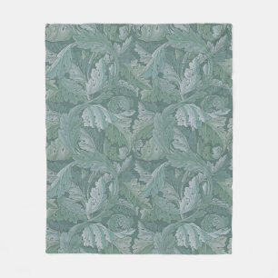 Cobertor De Velo Padrão Folha de Acanto Azul Teal de William Morris