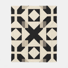 Cobertor De Velo Padrão Geométrico abstrato com Preto Contrastante
