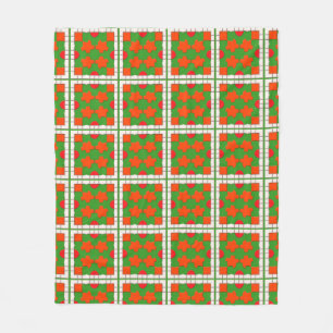 Cobertor De Velo Padrão Geométrico Abstrato em Cores Intensas