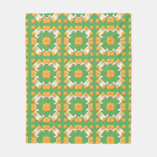 Cobertor De Velo Padrão Geométrico Abstrato em Cores Intensas