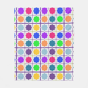 Cobertor De Velo Padrão Geométrico Abstrato Vibrante em Cores Inten