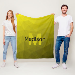 Cobertor De Velo Padrão geométrico amarelo-ombre Monograma