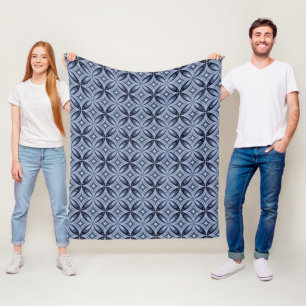 Cobertor De Velo Padrão Geométrico Azul Estilo Retro