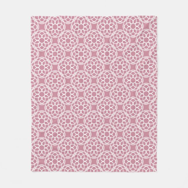 Cobertor De Velo Padrão Geométrico Branco Rosa Sem Costura (Frente)