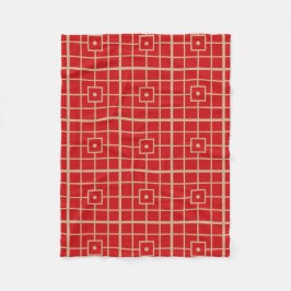 Cobertor De Velo Padrão Geométrico Chinês Tradicional Vermelho e Do