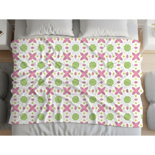 Cobertor De Velo Padrão geométrico colorido com hexágono verde 