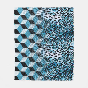 Cobertor De Velo Padrão geométrico com pele-leopardo, pateta-leop