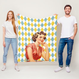 Cobertor De Velo Padrão geométrico de Boho com 50 Amarelo Azul