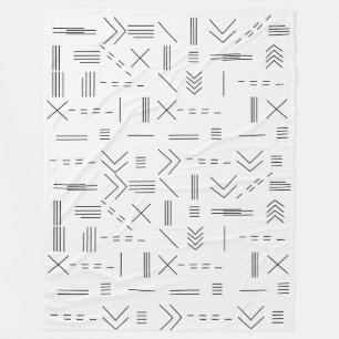 Cobertor De Velo Padrão Geométrico Moderno, Gordo Branco Negro