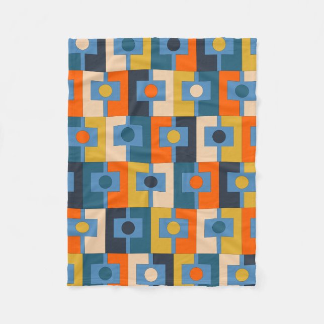 Cobertor De Velo Padrão Geométrico Retroativo Retangular (Frente)