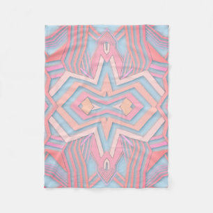 Cobertor De Velo Padrão Geométrico Rosa e Azul Claro (cor diy)