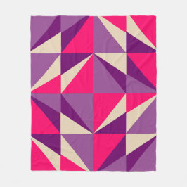 Cobertor De Velo Padrão Geométrico Rosa e Púrpura