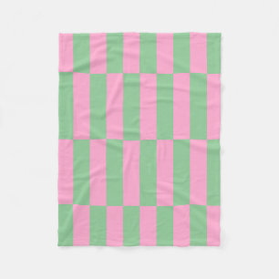 Cobertor De Velo Padrão Geométrico Rosa e Verde Striped