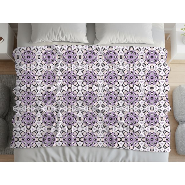 Cobertor De Velo Padrão geométrico roxo e preto (Criador carregado)