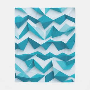 Cobertor De Velo Padrão Geométrico Teal Chevron 3D