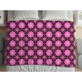 Cobertor De Velo Padrão geométrico vibrante rosa e roxo