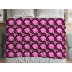 Cobertor De Velo Padrão geométrico vibrante rosa e roxo