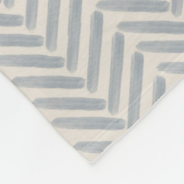 Cobertor De Velo Padrão Herringbone Costeiro Pintado em Azul Névoa (Quina)