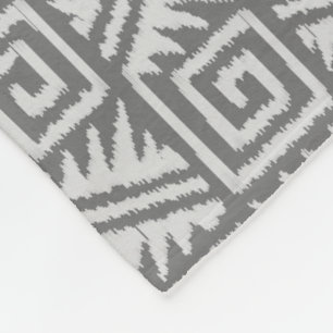 Cobertor De Velo Padrão Ikat Aztec - Sombras de Cinza / Cinza