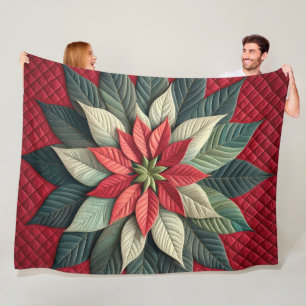 Cobertor De Velo Padrão Incluso Poinsettia Vermelho