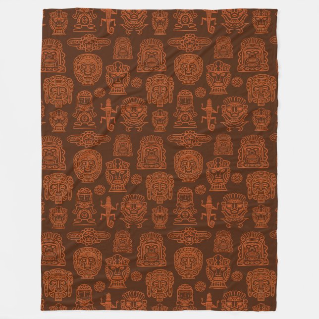 Cobertor De Velo Padrão inspirado no Aztec (Frente)