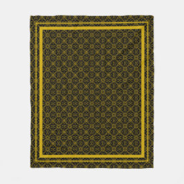 Cobertor De Velo Padrão Japonês Hanabishi Dourado e Preto