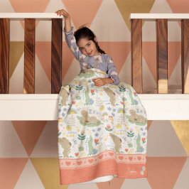 Cobertor De Velo Padrão Koala bonito com nome de garotinha a rosa