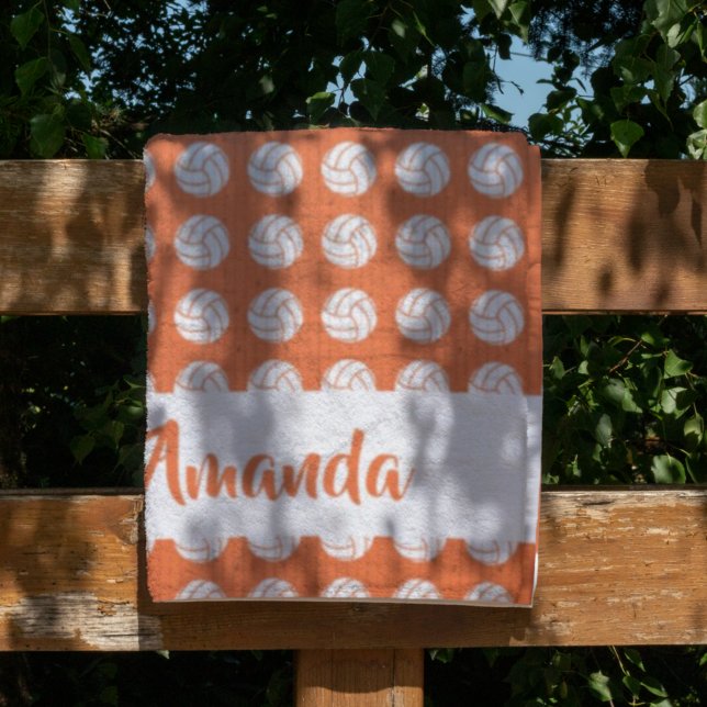 Cobertor De Velo Padrão Laranja e Branco de Voleibol (Criador carregado)