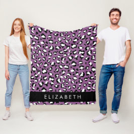 Cobertor De Velo Padrão-Leopardo, Manchas, Leopardo Roxo, Seu Nome