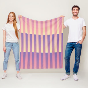Cobertor De Velo Padrão Listrado Rosa Roxo Amarelo