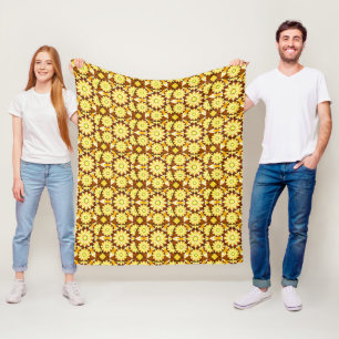 Cobertor De Velo Padrão Mandala, tons de marrom e Dourado