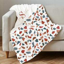 Cobertor De Velo Padrão Marrom Elegante Monograma