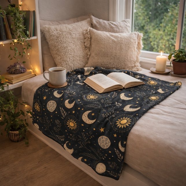 Cobertor De Velo Padrão Místico Celestial da Lua (Criador carregado)