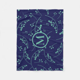 Cobertor De Velo Padrão moderno de bagas de tartaruga monograma