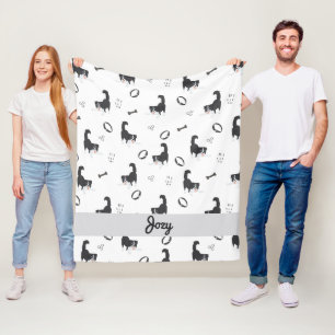 Cobertor De Velo Padrão Moderno de Design Plano Border Collie & Oss