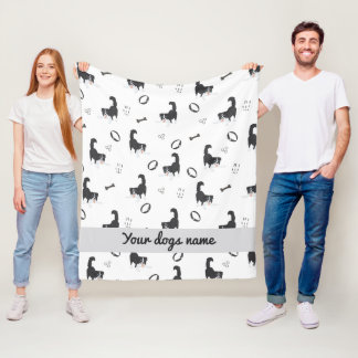 Cobertor De Velo Padrão Moderno de Design Plano Border Collie & Oss