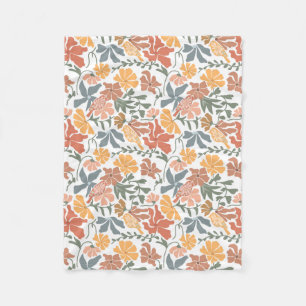 Cobertor De Velo Padrão moderno de Meio século Floral e Aves