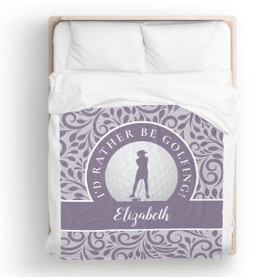 Cobertor De Velo Padrão Moderno de Silhueta de Golfe Personalizado 